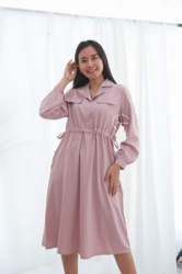 Zendaya Dress Baju Hamil Menyusui Katun Outfit Muslim Lengan Panjang Formal Casual Simpel   DRO 1029 7  large
